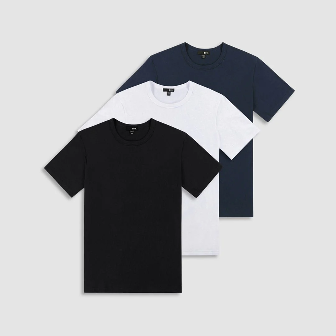 RO3 Easy Mesh Crew Neck T-Shirt White - Image 5