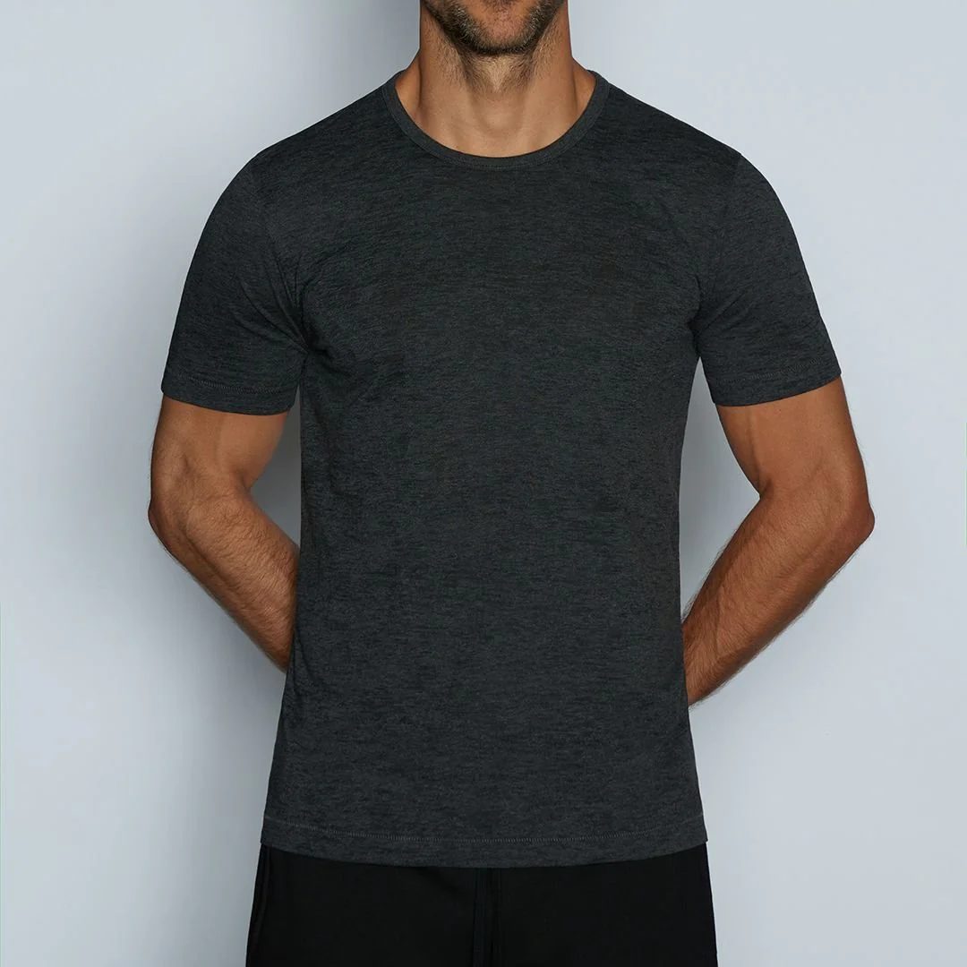 Hand Me Down Crew Neck T-Shirt Coal Heather - Image 2