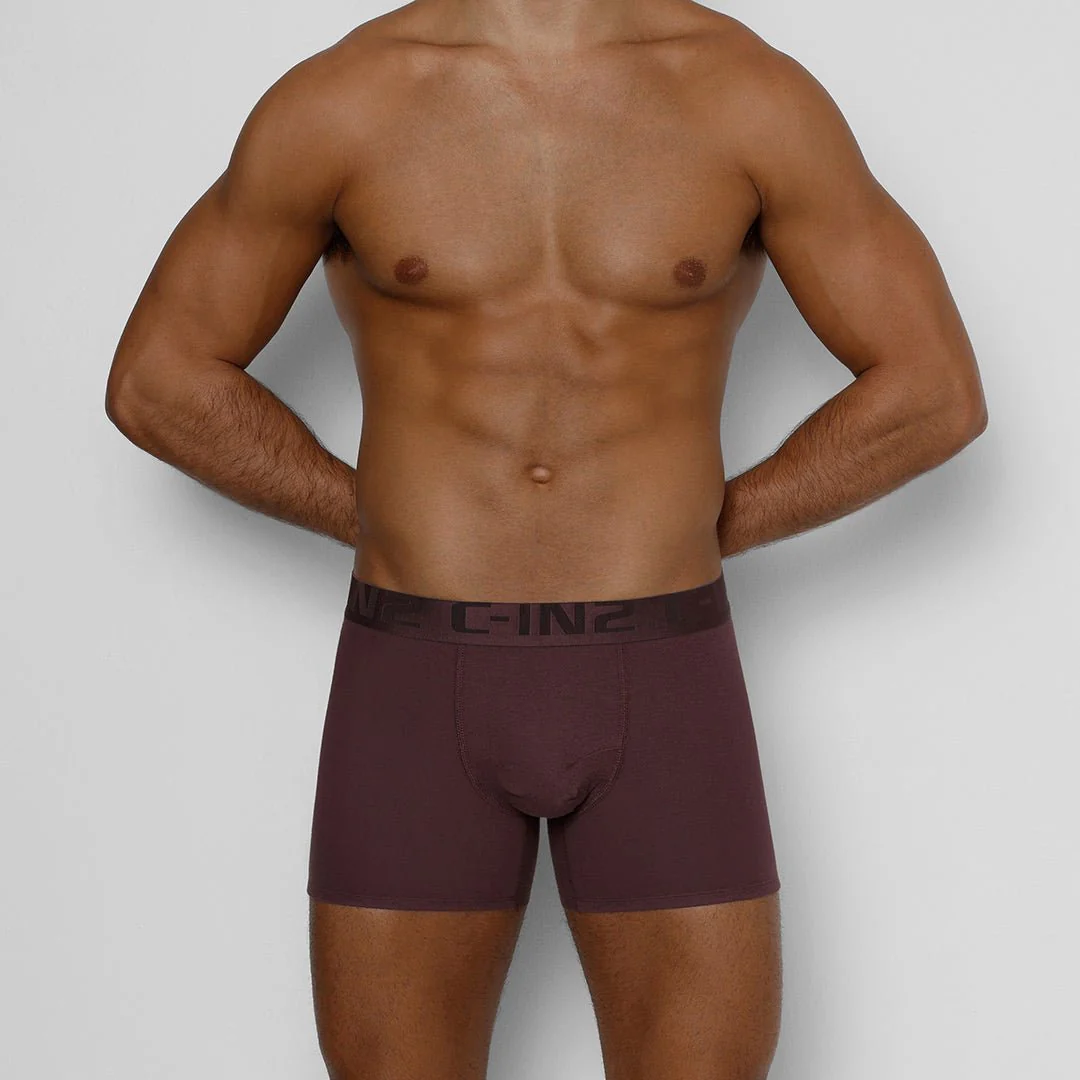 Quick-Dry Boxer Brief with Guard Rail Burgundy Red